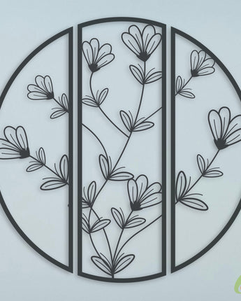 Metal Wall Art | Blossom | Mild Steel - Black - Matte Finish