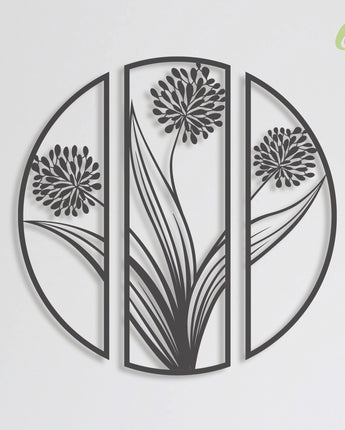 Metal Wall Art | DropletFlower | Mild Steel - Black - Matte Finish