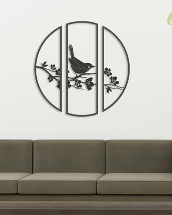 Metal Wall Art | Bird | Mild Steel - Black - Matte Finish