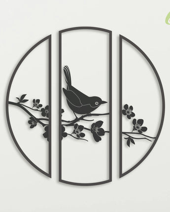 Metal Wall Art | Bird | Mild Steel - Black - Matte Finish