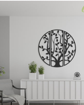 Metal Wall Art | Tree | Mild Steel - Black - Matte Finish