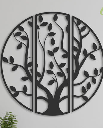 Metal Wall Art | Tree | Mild Steel - Black - Matte Finish