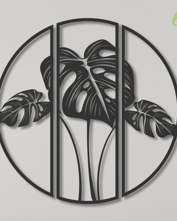 Metal Wall Art | Monstera | Mild Steel - Black - Matte Finish