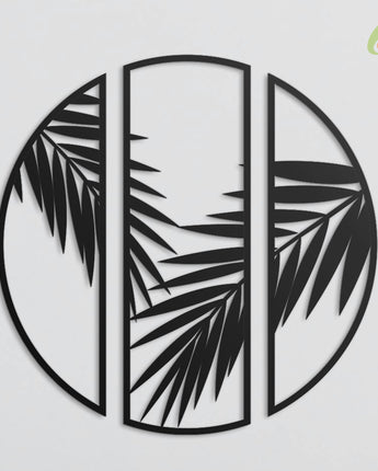 Metal Wall Art | Palmleaves | Mild Steel - Black - Matte Finish